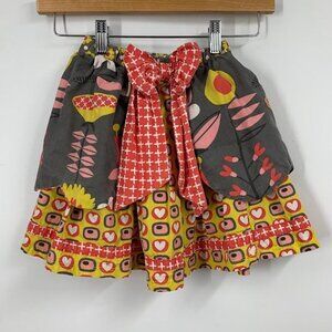Jelly The‎ Pug Girl's Indian Summer Courtney Cotton Bow Front Skirt Size 6